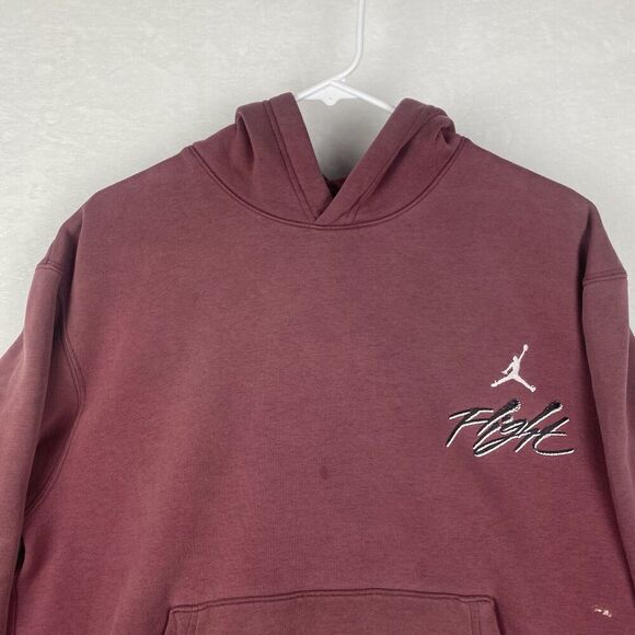 Jordan Hoodie Adult Medium Cherry Red Sweatshirt Logo Pockets Pullover Casual - Picture 3 of 11